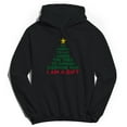 thumbnail image 1 of Christmas Holiday Under The Tree Graphic Black Men's Cotton Pullover Hoodie, 1 of 1