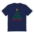 thumbnail image 1 of Christmas Holiday Under The Tree Graphic Navy Men's Cotton T-Shirt, 1 of 1