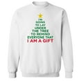 thumbnail image 1 of Christmas Holiday Under The Tree Graphic White Men's Cotton Pullover Sweatshirt, 1 of 1
