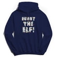 thumbnail image 1 of Christmas Holiday What The Elf Graphic Navy Men's Cotton Pullover Hoodie, 1 of 1
