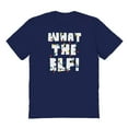 thumbnail image 1 of Christmas Holiday What The Elf Graphic Navy Men's Cotton T-Shirt, 1 of 1