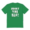 thumbnail image 1 of Christmas Holiday What The Elf Graphic Turf Green Men's Cotton T-Shirt, 1 of 1