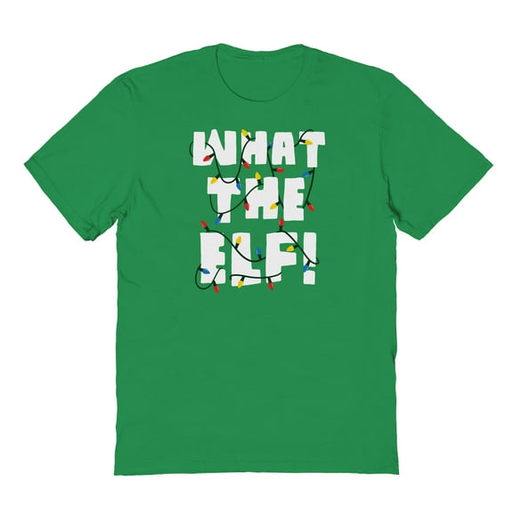 Christmas Holiday What The Elf Graphic Turf Green Men's Cotton T-Shirt