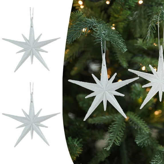 Christmas Holiday White Champagne Colored Christmas Tree Decoration Pendant Three Star Shaped High End Christmas Decoration/ Christmas Tree Decoration Pendant Wh1