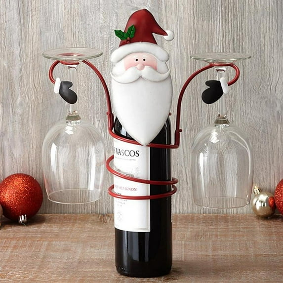 Christmas Wine Bottle Holder Goblet Racks Christmas Decorations