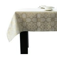 thumbnail image 1 of Christmas Holiday Winter Metallic Gold Ivory Printed Jacquard Fabric Tablecloth (52" x 90" Rectangular, Ivory-Gold), 1 of 1