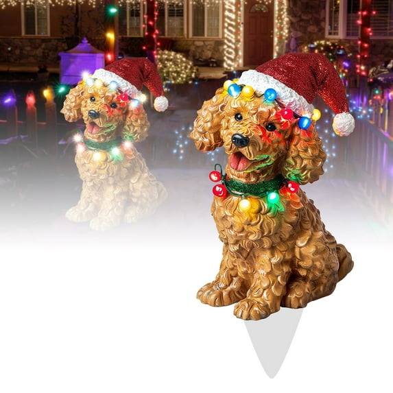 Christmas Holiday Yard Decoration Cute Puppy Wooden Card Outdoor Decoration Unique Fashionable Atmosphere for Your Yard