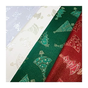 Christmas Holidays Brocade Collection In Glittery Tree Print Table Runner