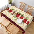 thumbnail image 1 of Christmas Holly Berries Flower Rectangle Tablecloths Home Table Cover Washable for Kitchen Dining Party 60 X 84 Inch, 1 of 6