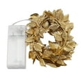 thumbnail image 1 of Christmas Holly Garland Artificial Fake Gold Glitter Leaves with LED Light Hanging Leaf Garland for Home Mantel Door Fireplace (3M), 1 of 8