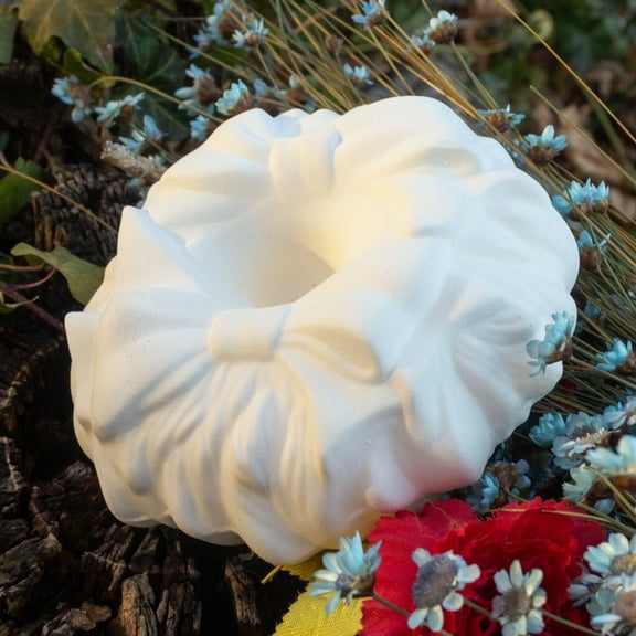 Christmas Holly Pil Candle Holder 4" STOCK Ceramic Bisque Ready To Paint Pottery