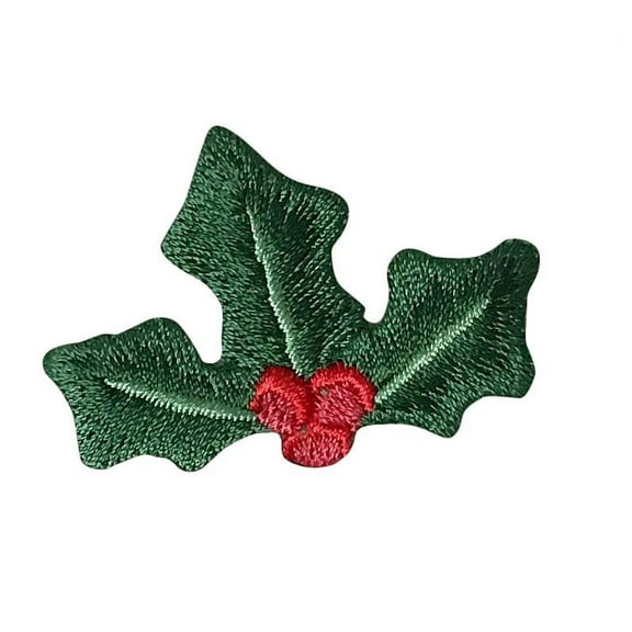 Christmas Holly - Red Berries - Iron On Applique/Embroidered Patch