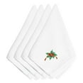 thumbnail image 1 of Christmas Holly Ribbon Embroidered Napkins Set of 4, 1 of 1