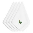 thumbnail image 1 of Christmas Holly Ribbon String Embroidered Napkins, Set of 4, 1 of 1