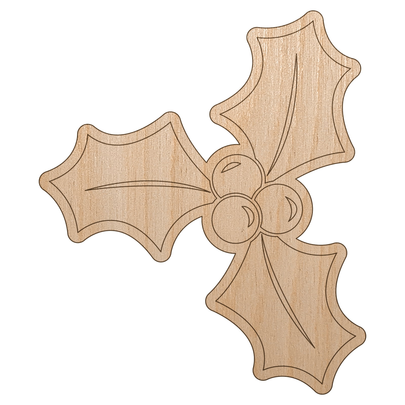 Christmas Holly Wood Shape Unfinished Piece Cutout Craft DIY Projects -  6.25 Inch Size - 1/8 Inch Thick - Walmart.com, image size:1600x1600