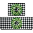 thumbnail image 1 of Christmas Holly Wreath Kitchen Rug Set,Buffalo Plaid Merry Christmas Xmas Winter Holiday Runner Rugs with Rubber Backing,Throw Rugs Washable for Kitchen Sink,Laundry Room,Standing Desk,Indoor, 1 of 7