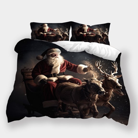 Christmas Home Bedclothes Children 3D Santa Claus Bedroom Decor Festival Highend Duvet Cover Comforter Cover