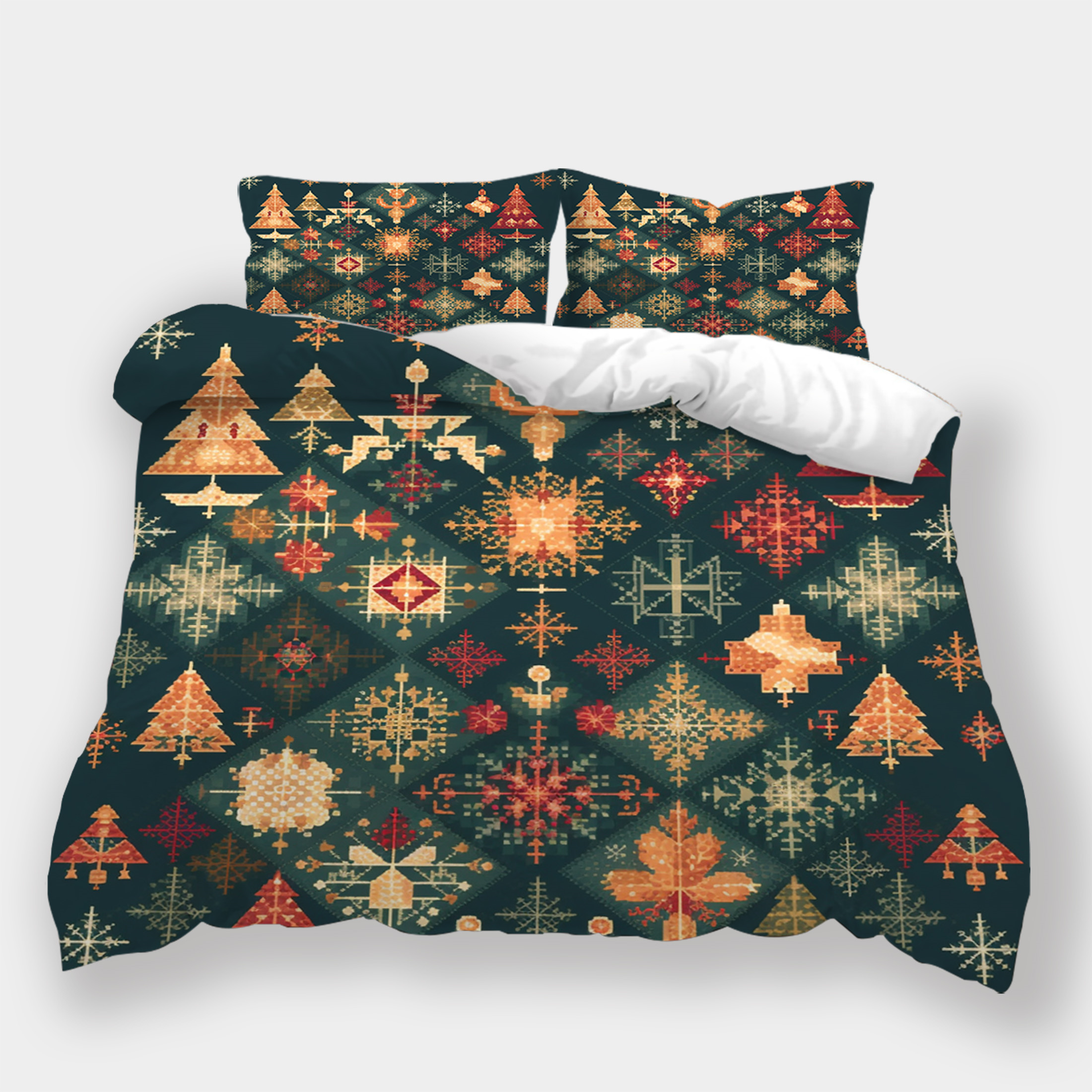 Christmas Home Bedding Sets Bedclothes Bedspreads Vintage Festival