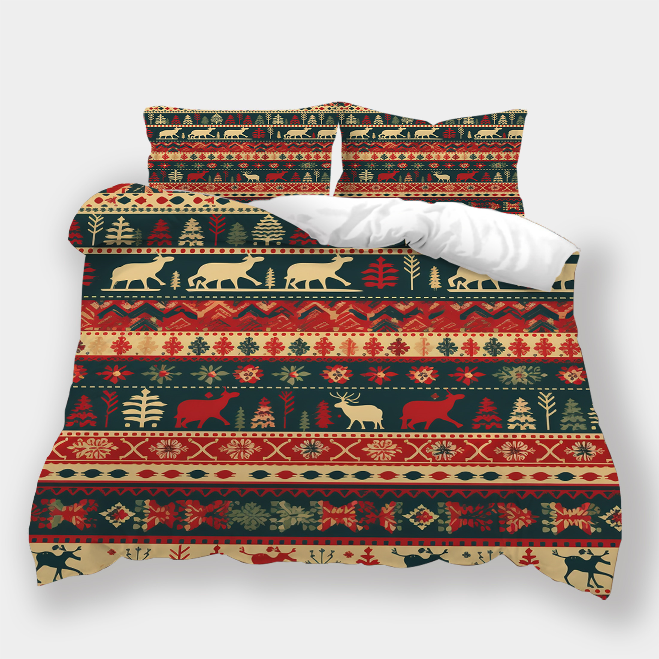 Christmas Home Bedding Sets Bedclothes Bedspreads Vintage Festival