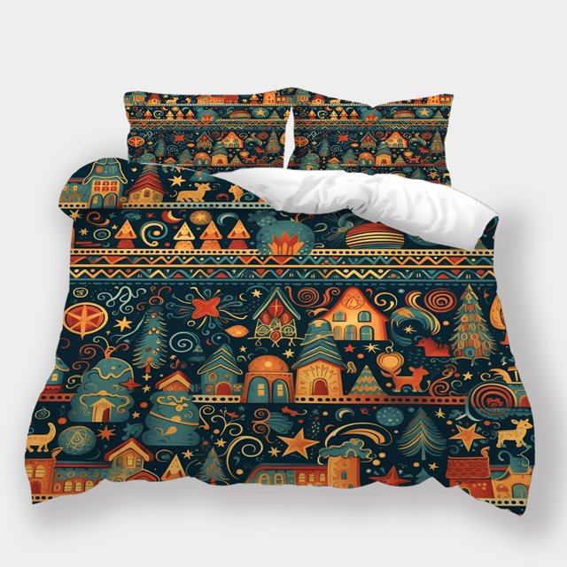 Christmas Home Bedding Sets Bedclothes Bedspreads Vintage Festival