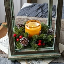 Christmas Home Decor Pine Cones Berry Candle Garland Hanging For Holiday Display Christmas Decorations Table Centerpiece