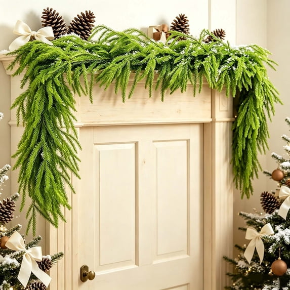 Christmas Home Decor, Soft Rubber Norfolk Wicker Decoration, Christmas Decor Indoor, Christmas Garland, for Xmas Tree, Home, Party, Holiday Christmas Decorations
