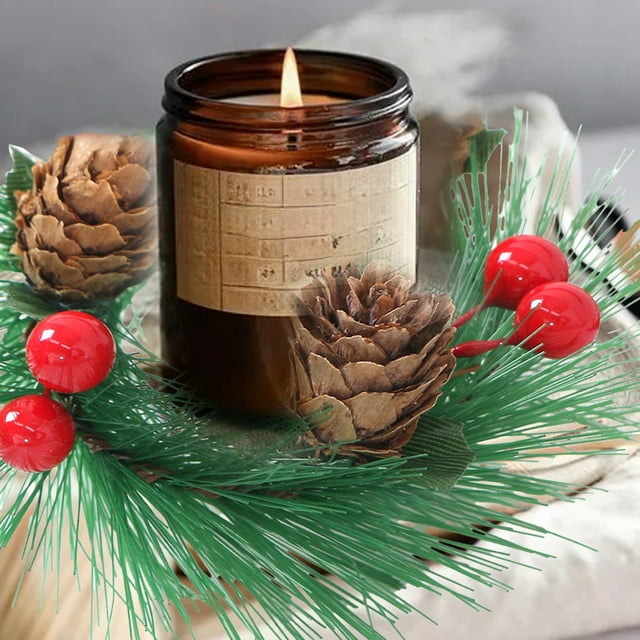 Christmas Home Decoration Candle Stand Ring Napkin Ring Simulation