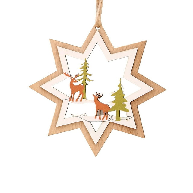 Christmas Home Decorations for Staircase Christmas Hanging Wood