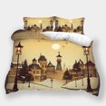 thumbnail image 1 of Christmas Home Textiles Snow Streetscape Printed Comforter Cover Set Teen Adult Festival Highend Bedding Suit, 1 of 5