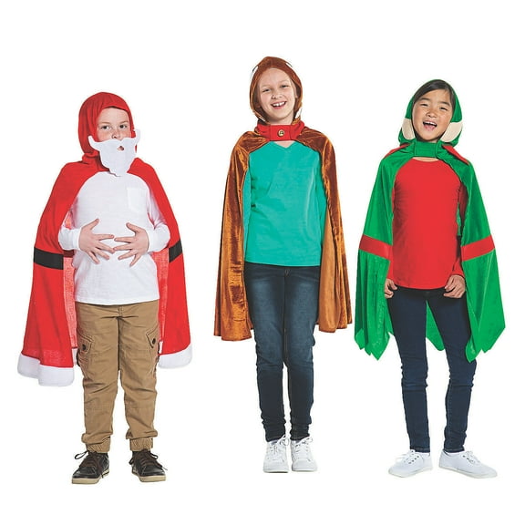 Christmas Hooded Cape Costumes - Apparel Accessories - 3 Pieces