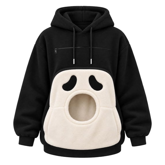 Christmas Hooded Cat Pouch Holder Soft Fleece Christmas Hoodie for Women Men Pet Pouch Hoodie for Women Mens Oversized Pullover Sweatshirt with Front Puppy Pocket