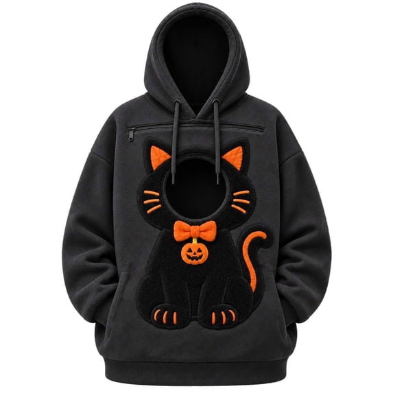 Christmas Hooded Cat Pouch Holder Soft Fleece Christmas Hoodie for Women Men Pet Pouch Hoodies with Pocket Front Carry Pouch Oversized Sweatshirts for Cats Dogs Holder