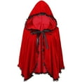 thumbnail image 1 of Christmas Hooded Cloak Red Cape Women Short Shawl Outfit Accessories for Christmas Party, 1 of 7