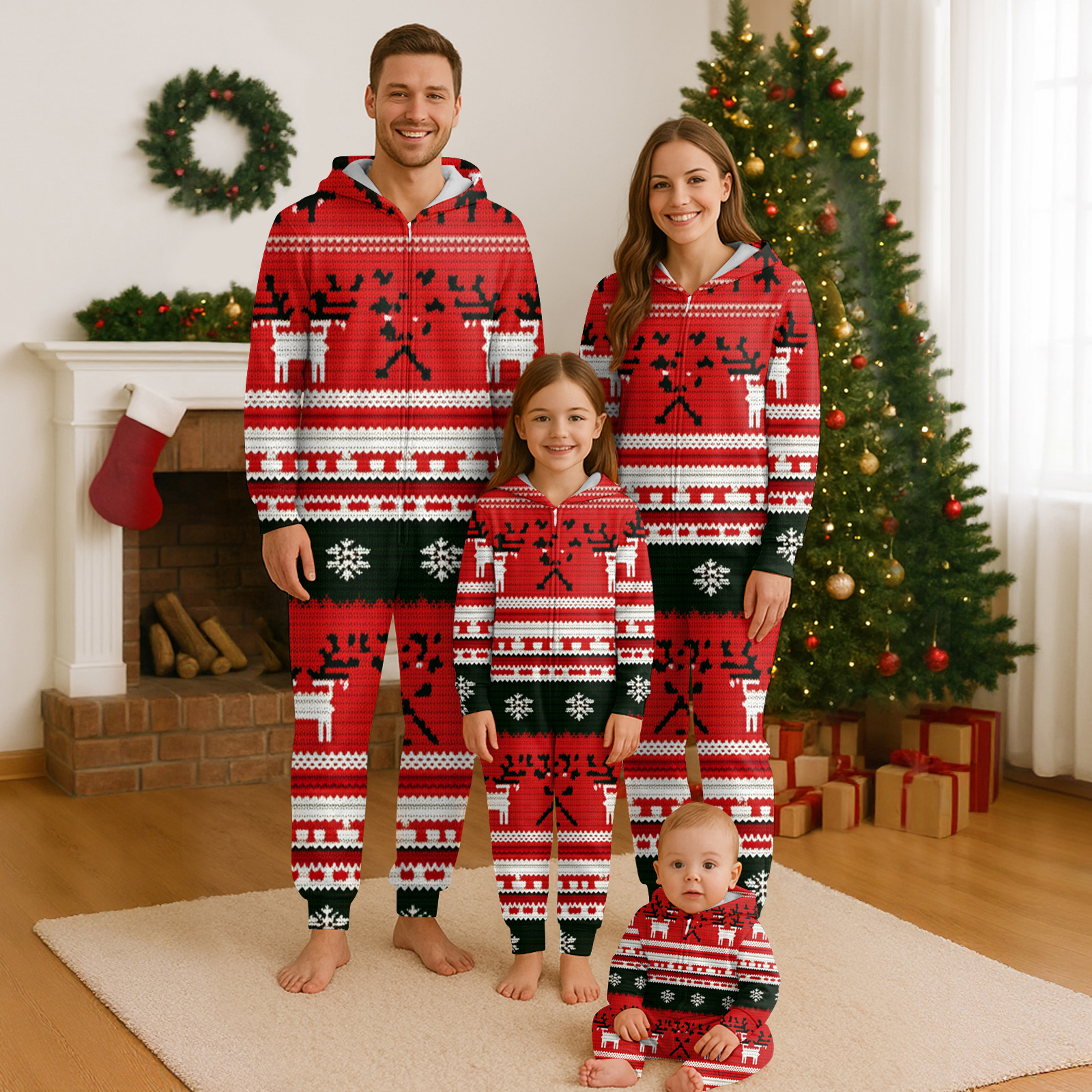 Family Christmas Pajamas Matching | Holiday Tree Print Pajama Sets ...