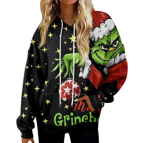 Christmas Hoodie Funny Christmas Tree Funny Xmas Pullover Long Sleeve Sweatshirt Wine XL