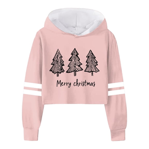 Christmas Hoodie for Girl Graphic Oversized Hoodies Long Sleeve Pullover Tops with Pocket Oversized Hoodies Christmas Sweatshirt 13-14 Years