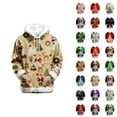 thumbnail image 1 of Christmas Hoodie for Women 2025 Long Sleeve Trim Xmas Holiday Graphic Hooded Sweatshirt with Pockets Pullover Top, 1 of 1