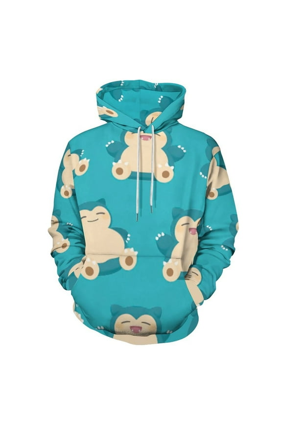 Christmas Hoodies,Pokémon Snorlax Hoodie for Men and Women,Pullover Sweatshirts 3D Printed Hooded Pullover Hoody with Kangaroo Pocket,XL