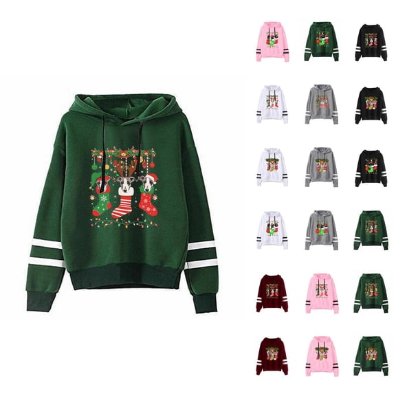 Christmas Hoodies for Women 2025 Long Sleeve Cute Dog Hooded Sweatshirt for Dog Lovers Pullover Tops