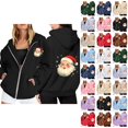 thumbnail image 1 of Christmas Hoodies for Women 2025 Long Sleeve Zip Up Santa Claus Graphic Hooded Sweatshirt with Pockets Jacket Coat, 1 of 8