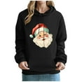 thumbnail image 1 of Christmas Hoodies for Women Santa Holiday Graphic Long Sleeve Pullover Sweatshirt with Pocket Black M, 1 of 5