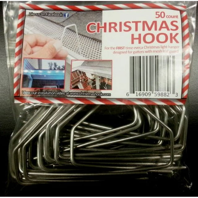Christmas Hook Christmas Light Hanger for Gutters with Mesh Leaf