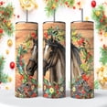 thumbnail image 1 of Christmas Horse Evergreen Wreath on 20 oz Tumbler insulated coffee cup, 1 of 1