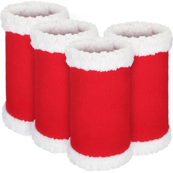 Christmas Horse Leg Wraps Standing Wraps for Horses, Festive Red Protective Leg Wraps for Training Parades , Comfortable Horse Tack for Holiday Events 4 Pack