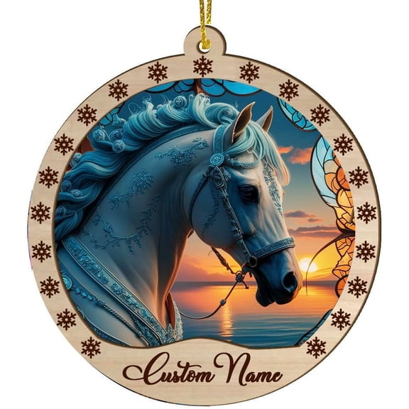 Christmas Horse Ornament - Horse Hanging Ornaments - Horse Christmas Tree Ornaments - Horse Lovers Gifts - Horse Keepsake Ornament - Animal Lovers Ornament Gifts BOwCIu (Horse-s015)