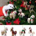 thumbnail image 1 of Christmas Horse Ornaments Christmas Tree Hanging Decorations Wooden Horse Decorations Vintage Animal Hanging Ornaments Western Theme Party Decor for Xmas Tree Home Decor（ABCD), 1 of 5