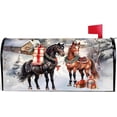 thumbnail image 1 of Christmas Horse Theme Mailbox Cover Magnetic, Xmas Horse Post Letter Box Wraps Magnetic for Winter Holiday Wild Animals Baby Shower Birthday Home School Garden Yard Outdoor Decor, 1 of 6
