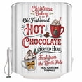 thumbnail image 1 of Christmas Hot Chocolate Cocoa Bathroom Shower Curtains with Hooks, Coffee Winter Red Cup Waterproof Fabric Washable Shower Curtain for Home Hotel Bathtub Decor 54x78 Inch, 1 of 8