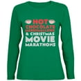 thumbnail image 1 of Christmas Hot Chocolate Green Womens Long Sleeve T-Shirt - Small, 1 of 1
