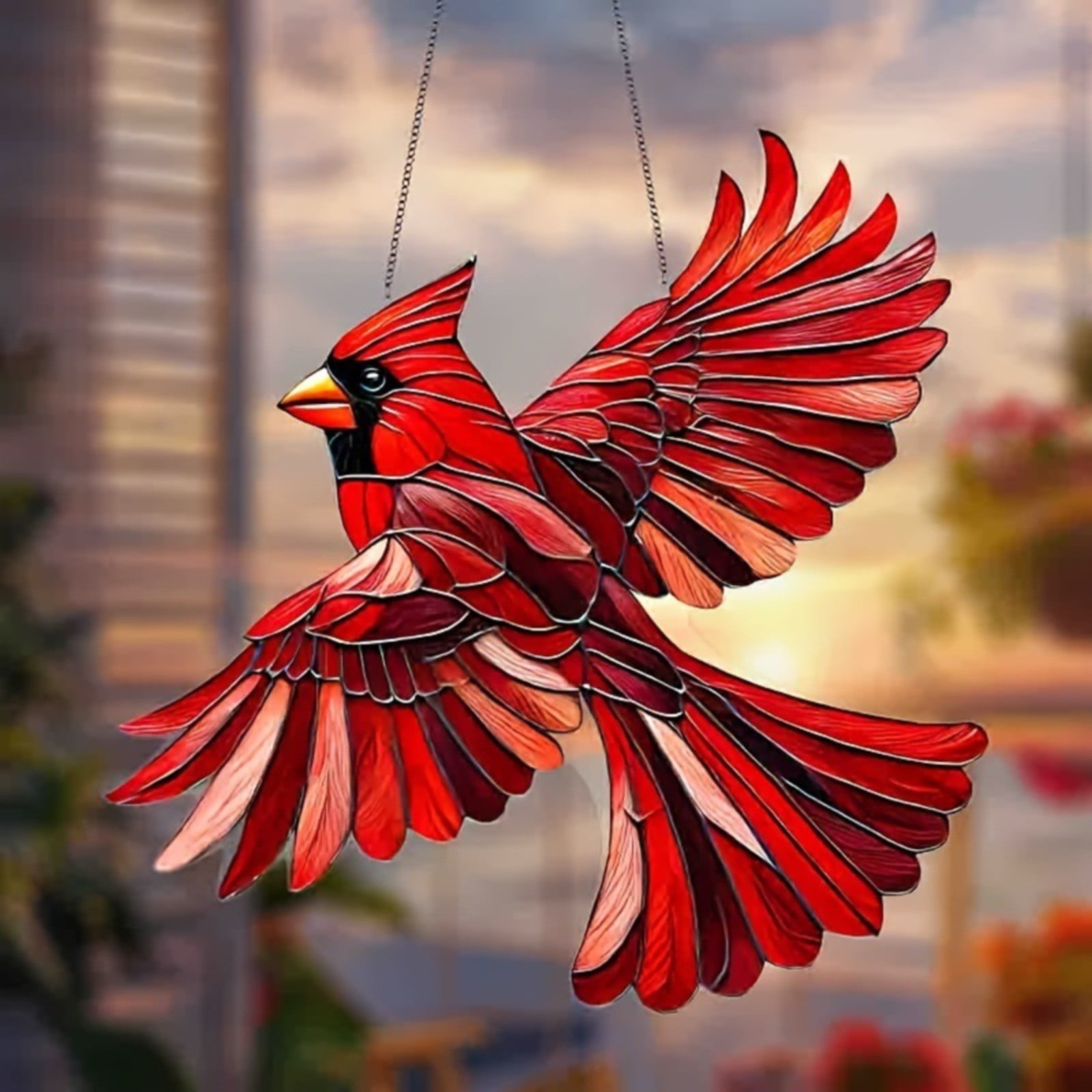 Christmas Hot Sale Winged Christmas Ornaments 2025 New Acrylic Red Bird